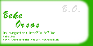 beke orsos business card